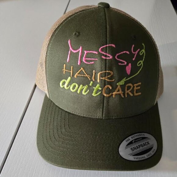 Messy Hair Don't Care Trucker Hat - Picture 2 of 6